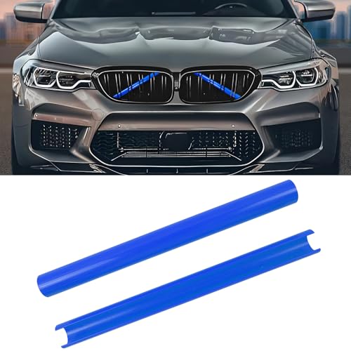 Compatible with BMW Grill Inserts Trims F90 F30 G30 F20 F22 F32 G32 G11 G12 M5 For 1 2 3 4 5 6 7 Series Compatible with BMW V Brace Wrap Covers Blue Grill Stripes Wrap Accessories - color: Blue, size: F30/G30