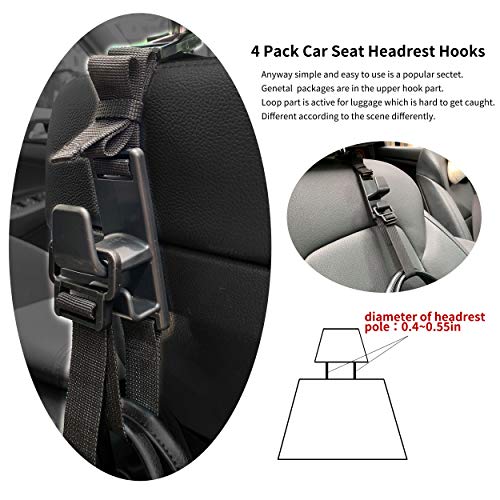 2-Pack Headrest Hooks for Car Universal Interior Auto Vehicle Back Front Seat Hanger Holder Organizer for Handbags Purses Coats and Grocery Bags - size: 2pack