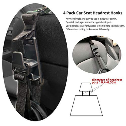 2-Pack Headrest Hooks for Car Universal Interior Auto Vehicle Back Front Seat Hanger Holder Organizer for Handbags Purses Coats and Grocery Bags - size: 2pack