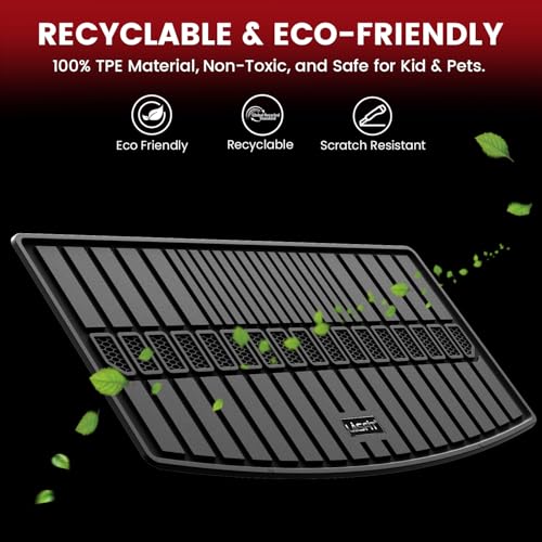 LASFIT Trunk Mat for Jeep Grand Cherokee L 2021-2025 2026 6 Seaters and 7 Seaters All Weather TPE Custom Fit Cargo Mat Trunk Liner Cargo Liner, Black - style: Grand Cherokee L 2021-2026 Cargo Mat