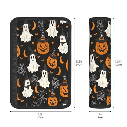 Seat Belt Cover Pad Cute Halloween Pumpkins Ghost Bats Soft Safety Car Automotive Seat Belt Pads Cushion Shoulder Strap Covers for Cars or Bags, 2 Pcs - color: Cute Halloween Pumpkins Ghost Bats