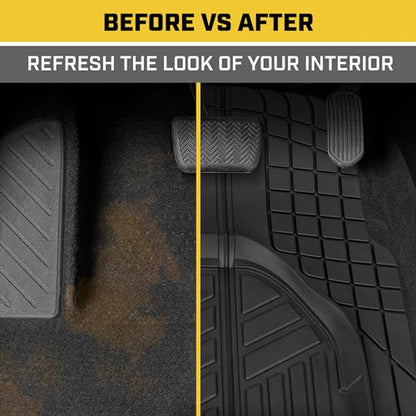 Cat Car Floor Mats for Trucks, Cars - Reservoir Deep Dish All-Weather Car Mats, Waterproof Automotive Floor Liners for Cars Trucks SUV, Universal Car Accessories, Black - style: Deep Dish Reservoir
