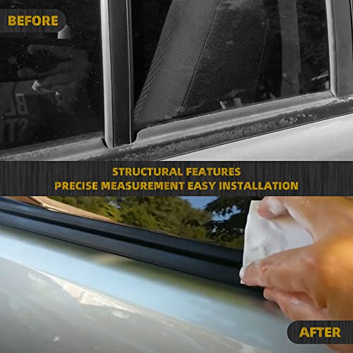 Dasbecan 4Pcs Weatherstrip Window Seal Chrome Car Window Moulding Trim Compatible with Honda Accord 2008-2012 Replaces#72410-TA0-A01 72450-TA0-A01 72910-TA0-A01 72950-TA0-A01