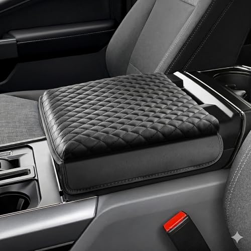 Shademax Center Console Cover for Ford F150 2021-2024 2025 2026, F150 Lightning Work Surface 2022-2025 Leather Armrest Cover Cushion Pad Seat Box Protector F150 Interior Accessories - size: for 2021-2026 Ford F150 Work Surface Console