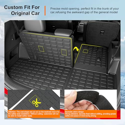 powoq Cargo Mat Compatible with 2020-2025 Kia Telluride Trunk Mat Cargo Liner TPE Back Seat Protector Trunk Liner Replacement for 2020-2025 Kia Telluride Accessories - size: Compatible With Kia Telluride | 2020-2025