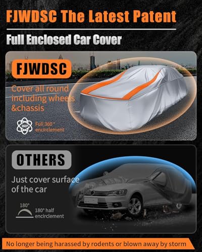 Sliver Full Enclosed Car Cover Universal Fit Wrangler 2 Door 1987-2025 YJ/TJ/JK/JL,Kia Soul,Honda fit,Trax,Encore,Kona/Veloster,HR-V 2015-2022 Fit Small SUV/Hatchback/Jeep Length up to 171 in - size: 6.For Small SUV/Jeep/Hatchback Length Up to 171 in