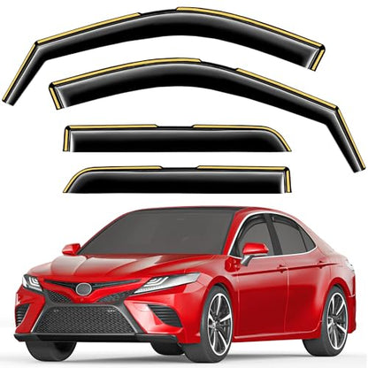 in-Channel Window Rain Guards Fit for Toyota Camry 2018 2019 2020 2021 2022 2023 2024 Extra Durable Window Visors Window Deflectors Vent Visors Vent Shades Car Accessories-4 pcs 2-Q14 - size: Fit for 2018-2024 Toyota Camry