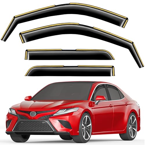 in-Channel Window Rain Guards Fit for Toyota Camry 2018 2019 2020 2021 2022 2023 2024 Extra Durable Window Visors Window Deflectors Vent Visors Vent Shades Car Accessories-4 pcs 2-Q14 - size: Fit for 2018-2024 Toyota Camry