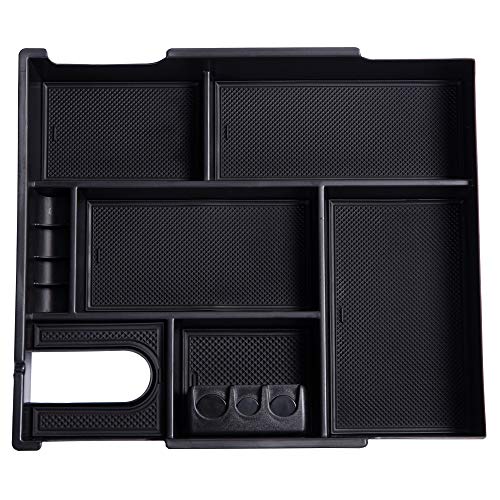 JDMCAR Compatible with Toyota Tundra Accessories 2014-2021 Center Console Organizer, Insert ABS Black Materials Tray, Armrest Secondary Storage Box - Full Tray - color: black