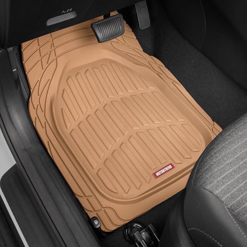 Motor Trend FlexTough Contour Heavy Duty Rubber Car Floor Mats with Cargo Liner - All Weather Full Set Front & Rear fits Most Cars Truck SUV, Automotive Floor Mats - style: FlexTough TrunkShield
