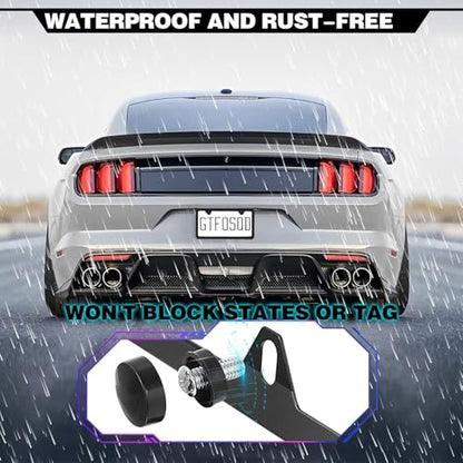 2 Pack License Plate Frames, 2 Holes Matte Black License Plate Frame,Aluminum License Plate Holder with Free Screws Fasteners Caps and Tool - color: Black-2 Holes