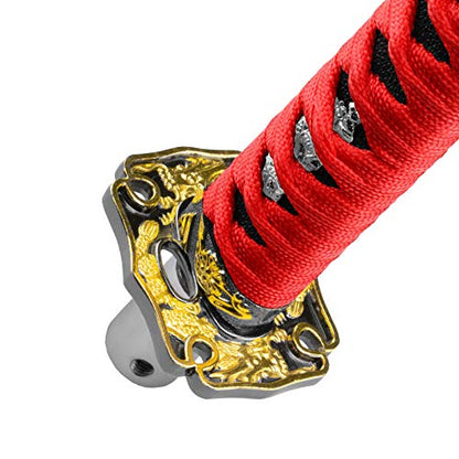 JDMBESTBOY Samurai Sword Red Black Shift Knob Shifter Alloy Katana Adapters Universal 26cm - color: Red Black, size: 26cm