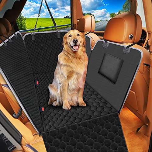 Mancro Dog Car Seat Cover, 2026 Upgraded 600D Heavy Duty Waterproof & Scratch-Resistant Dog Hammock for Car, Back Seat Pet Cover for Dogs with Sedan and Truck, X-Large, Black - color: Black, size: X-Large (60" W x 64" L)