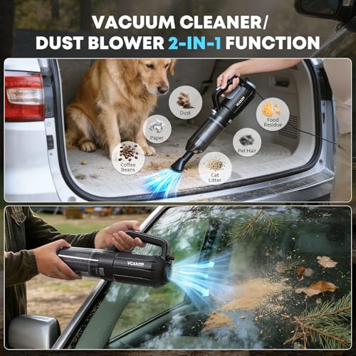 VCANENERGY Car Cleaning kit, Car Interior Detailing kit with 10000pa Car Vacuum Cleaner, Detailing Brush Set, Wheel Brush, Windshield Cleaner Tool, Complete Auto Accessories for Men, Women - size: 25 Pcs