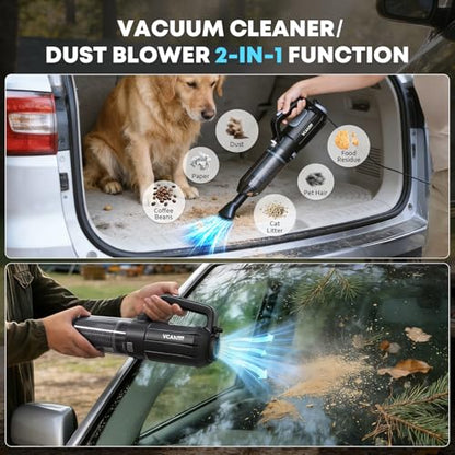 VCANENERGY Car Cleaning kit, Car Interior Detailing kit with 10000pa Car Vacuum Cleaner, Detailing Brush Set, Wheel Brush, Windshield Cleaner Tool, Complete Auto Accessories for Men, Women - size: 25 Pcs