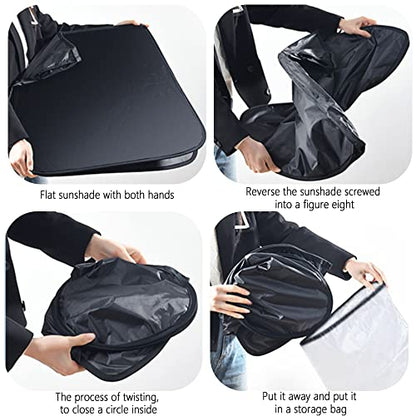 300T Thickened Automotive Glass Sunshade and Comes with Storage Bag,Keep Car Interior Cool,Universal Windshield Sun Shade Fit for Cars,Trucks,SUVs (L: 57.08 * 31.5 inch) - color: L(57.08 × 31.5 inch)