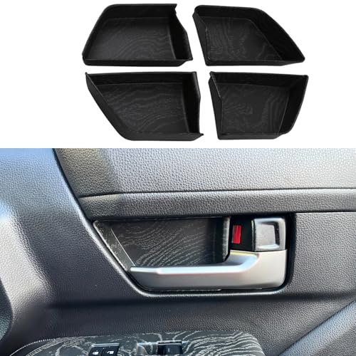 ABS Door Handle Inner Bowl Cover for Toyota Tacoma 2024 2025 2026 Interior Accessories for 4Runner 2025 2026 Center Console Decor Trim Frame (Black Wood, Inner Door Bowl Cover) - color: Black Wood, size: 4 x Inner Handle Cover