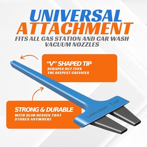 Vacuum Detail Attachment Tool | All-in-One Deepcleaning Crevice Cleaner/ Ice Scraper | The Best Car Accessories & Essentials | Wet & Dry Car Detailing Kit | Truck, Auto, & RV Cleaning Supplies (Blue) - color: Blue
