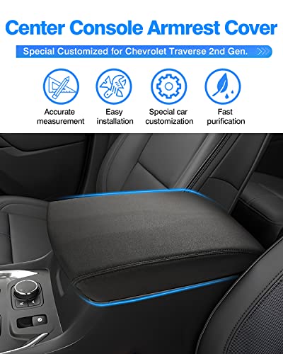 Autorder Center Console Cover for 2018-2024 Chevrolet Traverse Accessories Armrest Cover Anti-Scratch Middle Console Pad Leather Armrest Protector - size: 18-24 Chevy Traverse