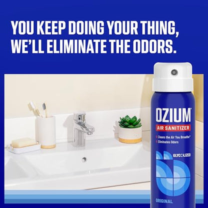 Ozium 3.5 Oz. Air Sanitizer & Odor Eliminator for Homes, Cars, Offices and More, Original Scent, 4 Pack - size: 3.5 Ounce (Pack of 4)