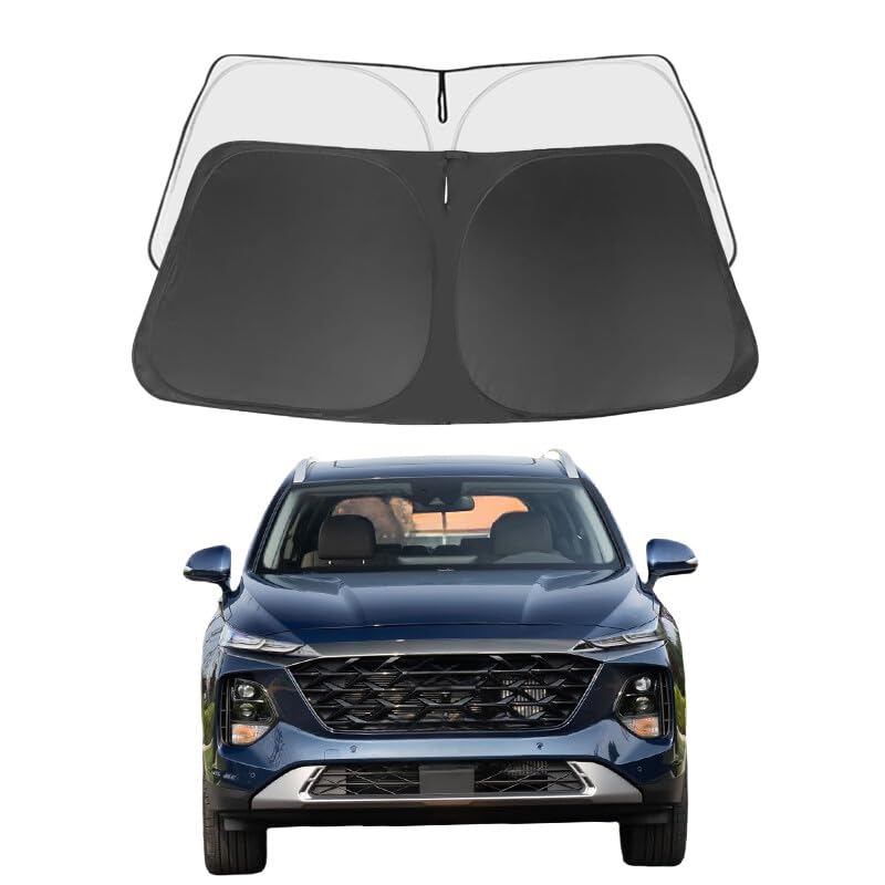 Santa-Fe Custom Windshield Sun Shade for Hy-undai Santa-Fe 2006-2025 Front Window Sunshade Sun Visor 240T Shade Blocks UV Rays Car Accessories - size: SantaFe 2006-2025