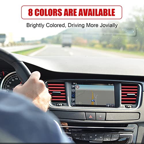 20 Pieces Universal Car Auto Air Conditioner Vent Outlet Trim Strip, Waterproof Flexible Shiny Auto Car Vent Interior Accessories for All Air Vent Outlet (20PCS - Red) - color: 20PCS - Red