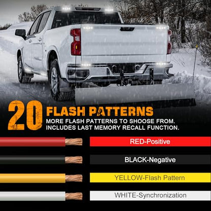 XRIDONSEN 8PCS Sync Grill Strobe Lights 32 LED White Strobe Lights Grille Surface Mount Emergency Flashing Warning Hazard Caution Safety Light for Tow Plow Trucks Construction Vehicles Car Wreckers - color: White