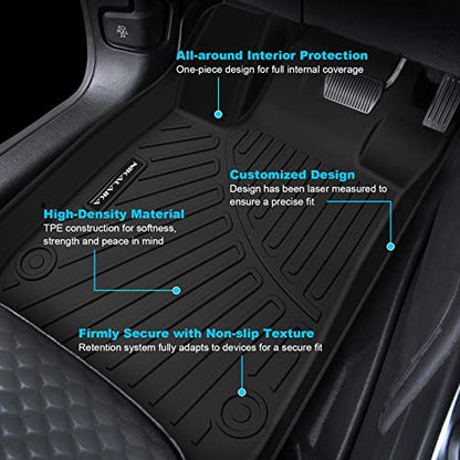 Floor Mat & Cargo Liners for 2012-2017 Toyota Camry (Not Fit Hybrid) All Weather Protection TPE Rubber Full Set Floor Liners & Trunk Mat 2017 Camry Accessories - size: Floor Mats & Trunk Mat for 2012-2017 Camry