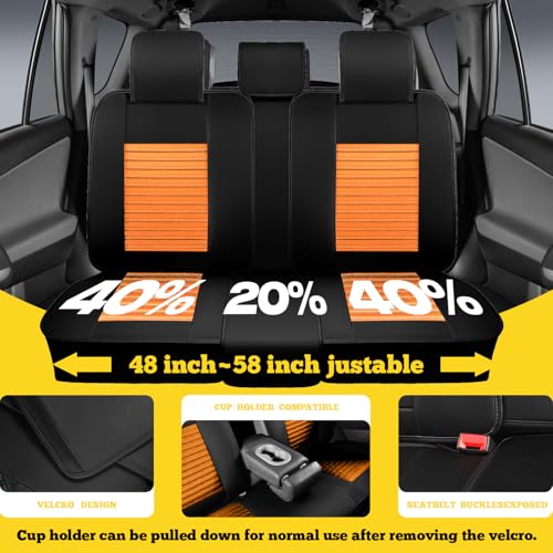 LINGVIDO Car Seat Covers, Breathable and Waterproof Faux Leather Automotive Seat Covers for Cars SUV Truck Sedan,Universal Anti-Slip Seat Cover with Backrest (Front Seat, Brown & Black) - color: Brown-Black, size: Front