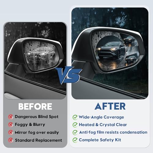 Blind Spot Mirrors for Tesla Model 3 2017-2023, Power Heated Mirrors for Anti-Fog with Passenger Right Side Mirror Replacement, Durable Backing Plate 113065200A 152179400A - size: 17-23 Model 3