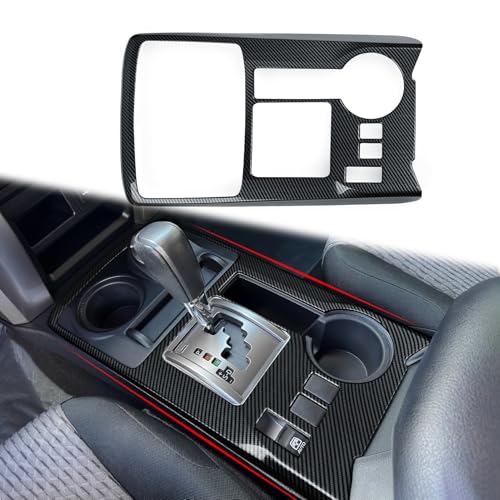 Car Carbon Fiber Decal Gear Shift Panel ABS Sticker Cover Interior Trim Accessories for Toyota 4Runner SUV 2010-2025 Black - color: Gear Shift
