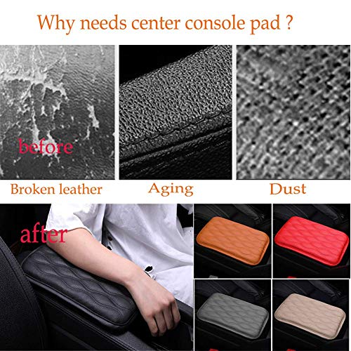 Auto Center Console Cover, Console Cover Armrest Pads, PU Leather Car Armrest Seat Box Pad Cushion Protector Universal Fit (Black) - color: Black