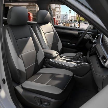 GIANT PANDA Front Seat Covers for Nissan Rogue Altima Sentra Versa Kicks Frontier Murano Pathfinder Maxima,Faux Leather Bucket Seat Cover Fit Nissan Seat Protectors (Black&Gray) 2-Pack - color: Black&Gray-Classic Style