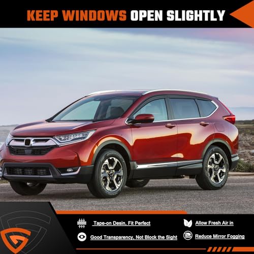 Rain Guards Compatible with Honda CR-V 2017 2018 2019 2020 2021 2022, Tape-on Durable Side Window Sun Wind Deflectors, 2017-2022 CRV Rain Guard Black 6 PCS - size: Fit for Honda CR-V 2017-2022