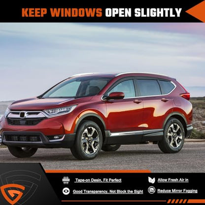 Rain Guards Compatible with Honda CR-V 2017 2018 2019 2020 2021 2022, Tape-on Durable Side Window Sun Wind Deflectors, 2017-2022 CRV Rain Guard Black 6 PCS - size: Fit for Honda CR-V 2017-2022
