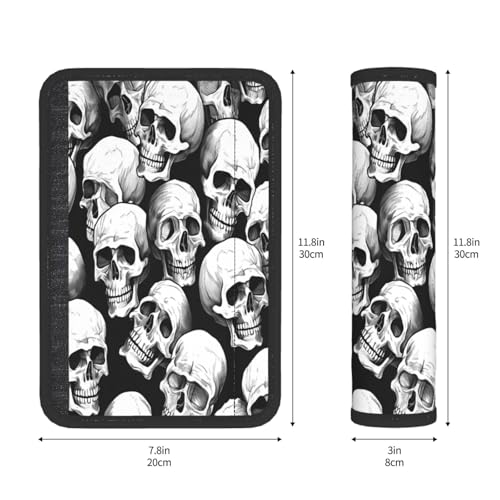 Seat Belt Cover Pad Halloween Skull Pattern Soft Safety Car Automotive Seat Belt Pads Cushion Shoulder Strap Covers for Cars or Bags, 2 Pcs - color: Halloween Skull Pattern