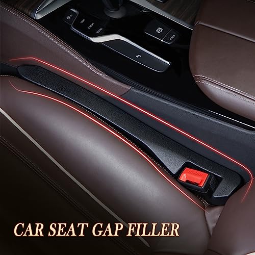 Car Seat Gap Filler 2 Pack - One Second Embedded Car Seat Crack Gap Filler for Holding Water Cup/Phone/Key - Car Inserts Between Seats - color: Black