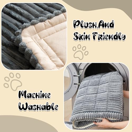 Backseat Pet Bed Mat,Dog Bed for Car,Dog Seat Cover for Car Back Seat, Non-Slip Travel Pet Mat, Fit for Backseat Extenders and Seat Covers (Dark Gray Thin) - color: Grey