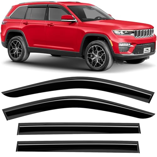 Voron Glass Tape-on Extra Durable Rain Guards for Jeep Grand Cherokee 2022-2026, Window Deflectors, Vent Window Visors, 4 Pieces - 100872 - color: For Grand Cherokee 22-26