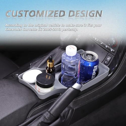 Center Console Cup Holder Compatible with Chevrolet Corvette C6 2005-2013 Center Console Multi-Functional Organizer Tray,Car Organizer Tray Drink Water Bottle Holder Accessories
