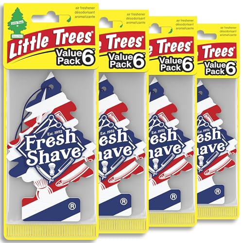 LITTLE TREES Car Air Freshener | Hanging Tree Provides Long Lasting Scent for Auto and Home | 24 Air Fresheners |Fresh Shave - color: Fresh Shave