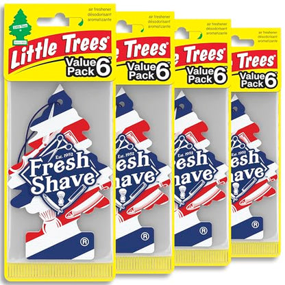 LITTLE TREES Car Air Freshener | Hanging Tree Provides Long Lasting Scent for Auto and Home | 24 Air Fresheners |Fresh Shave - color: Fresh Shave