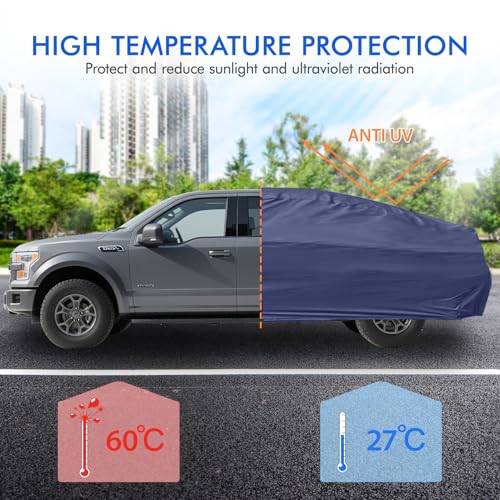 Car Cover Waterproof All Weather, 6 Layers Outdoor Full Exterior Cover Rain Sun UV Snowproof Protection with Zipper Cotton, Mirror Pocket for Ford F-150 Raptor - style: Ford F-150 Raptor