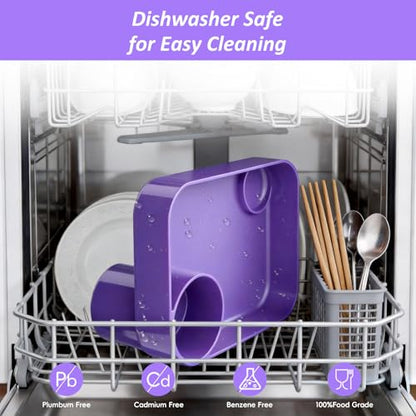 Car Seat Snack Tray for Kids, Mess-Free Square Travel Tray Cup Holder Snack Tray, Durable Car Food Tray for Toddlers, Universal Fit Kids Travel Road Trip Essentials (purple) - color: purple