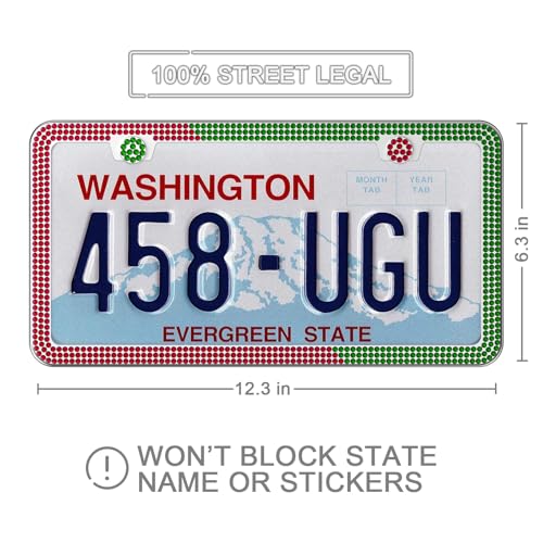 SHARE&CARE Bling License Plate Frame, Crystal License Plate Cover, Car License Plate Holder with Rhinestone Screw Set, Women Gift for Mom, Wife, Her - 1 Pack (Green+Red) - color: Green+Red