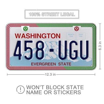 SHARE&CARE Bling License Plate Frame, Crystal License Plate Cover, Car License Plate Holder with Rhinestone Screw Set, Women Gift for Mom, Wife, Her - 1 Pack (Green+Red) - color: Green+Red