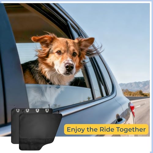 Dog Car Door Protector - Universal Fit for SUV/Sedan/Truck, Waterproof 600D Oxford Cloth Car Door Covers for Pet, Protects Vehicle Doors from Scratching, Drool & Dirt (Black)