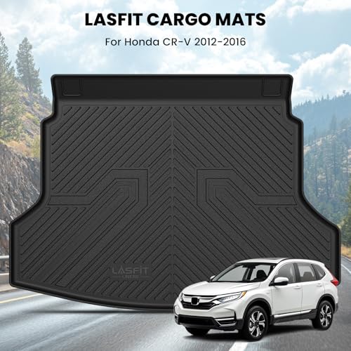 LASFIT Trunk Mat for Honda CRV 2012-2016, All Weather Custom Fit TPE Cargo Mat for CR-V 2012 2013 2014 2015 2016 Trunk Liner Trunk Tray Cargo Liner Cargo Tray, Black - style: 2）For Honda CR-V | 2012-2016 | Trunk Mat