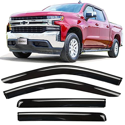 Side Window Visors Rain Guards Vent Deflectors for 2019-2025 Chevrolet Silverado/GMC Sierra 1500 Crew Cab 2022 LTD, 2020-2025 Silverado/Sierra 2500HD 3500HD Crew Cab, Pickup Truck Accessories 94805 - size: Compatible with Silverado/Sierra 1500 Crew 2019-2