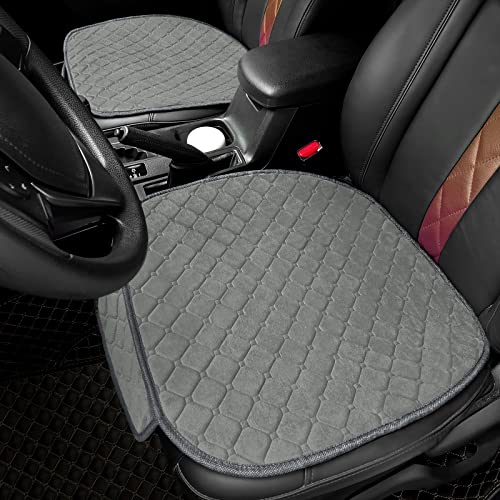 surpassme 2 Comfortable Car Seat Covers Universal Front Seat Coves for Car Accessories with Storage Pockets, Padded Car Interior Covers for Automotive, SUV, Truck, and Van (Grey) - color: Grey, size: 2 Front Seat Covers